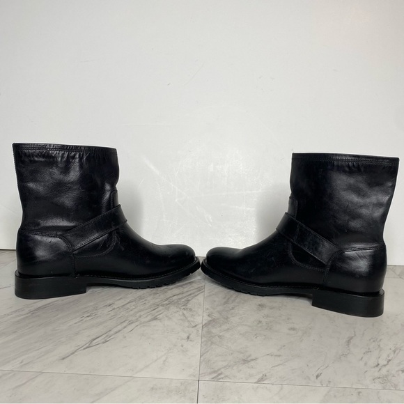 New! Frye Natalie Engineer Black Short Leather Boot 5 1/2 - Picture 4 of 13